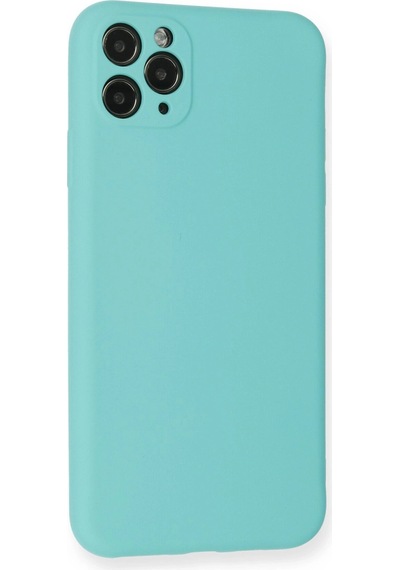 Apple  Uyumlu  iPhone 11 Pro Max Kılıf Nano İçi Kadife Silikon Turkuaz,