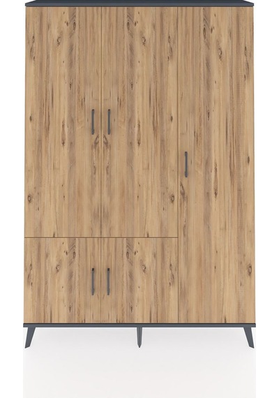 Arges Dolap 7 Raflı 5 Kapaklı Tek Askılı 132x30x195 Antrasit-çam/antrasit Atlas Çam/antrasıt Arges Dolap 7 Raflı 5 Kapaklı Tek Askılı 132x30x195 Antrasit-çam/antrasit Atlas Çam/antrasıt