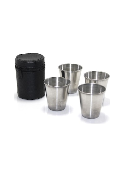 Çelik Shot Bardak (4adet + Çanta)