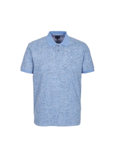 Erkek Polo Yaka Tişört Mavi Slim Fit Ribanalı Kol Pamuklu Baskılı T-shirt Ncs Jeans 1253-mavi Mavi