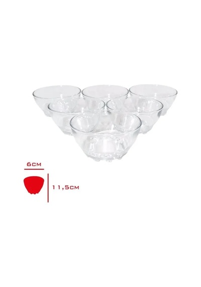 Jenerik Turkey Bowl Cam Kase 6 Lı 6x11,5 Cmroyaleks-82641 Çok Renkli