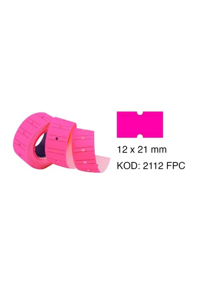 Tanex Çizgili Fosforlu Pembe Fiyat Etiketi 12X21 MM 800'lü 6'lı