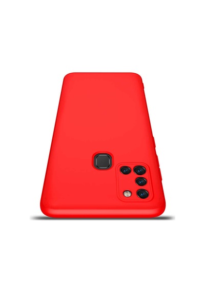 Galaxy A21s Kılıf Zore Ays Kapak Siyah-Kırmızı