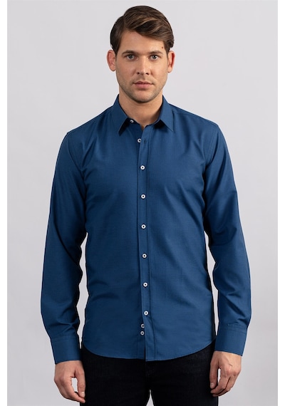 Tudors Modern Slim Fit Dar Kesim Armürlü Erkek Gömlek-23990 Saks Tudors Modern Slim Fit Dar Kesim Armürlü Erkek Gömlek-23990 Saks