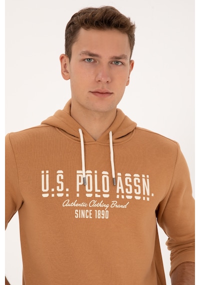U.S. Polo Assn. Erkek Regular Fit Kapüşonlu Camel Sweatshirt 50315527-VR015