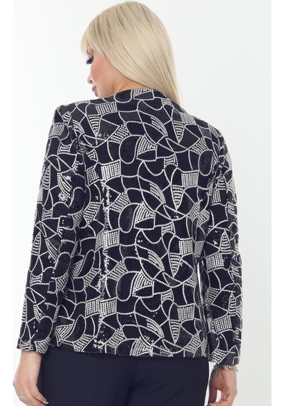 Ladies First Büyük Beden 3784 Lacivert Ceket+bluz Takım 001