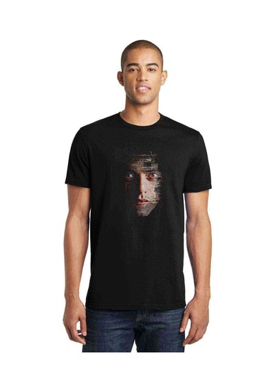 Mr Robot 2 Baskılı Siyah Erkek Tshirt
