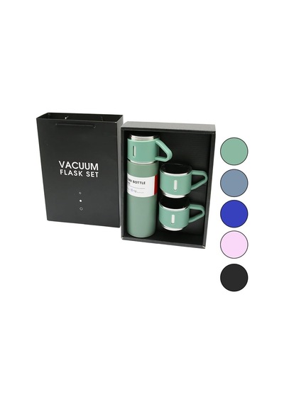 Vacuum Flask Set Çantalı 3pcs Bardaklı Renkli Çelik Termos Seti 500ml 50 Çok Renkli