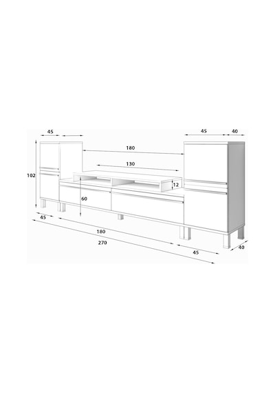 Decoraktiv Ekoflex On2 Mdf Krom Ayaklı Tv Ünitesi Tv Sehpası Ceviz