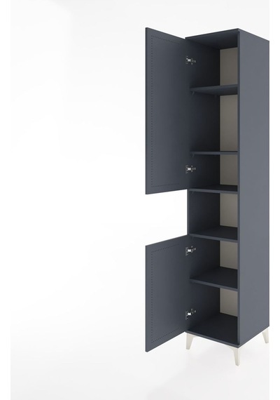 Hyperion Dolap 5 Raflı 2 Kapaklı 44x44x221 Antrasit-antrasit Antrasit