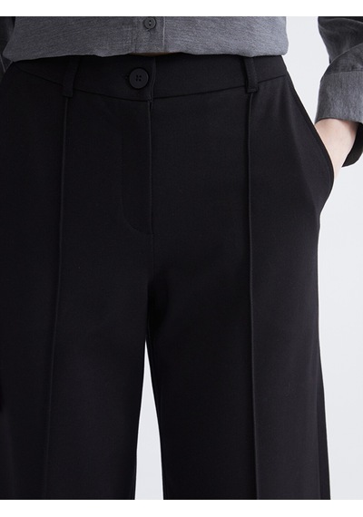 Lcwaıkıkı Classic Siyah Standart Fit Geniş Paça Kadın Pantolon