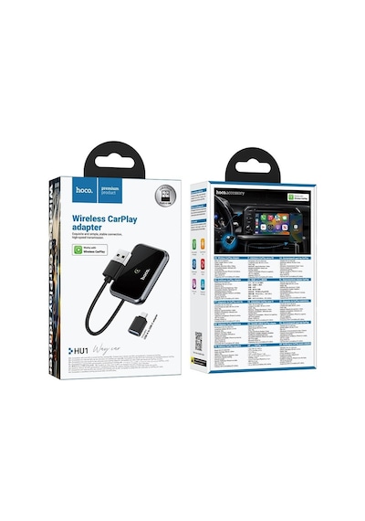 Hoco Hu1 Araba Kablosuz Carplay Adaptörü Gri