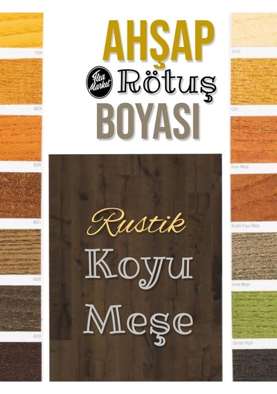 Flea Market Ahşap Rötuş Boyası - Rustik Meşe - 25ml, Fırçalı Cam Şişede Mobilya Masa Sehpa Çizik Onarıcı Wo