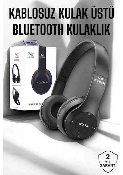 Kulak Üstü Tf Kart Ve Aux Destekli Ergonomik Bluetooth Kulaklık