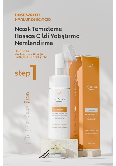 Hydraboost, Kuru/hassas Ciltler İçin Yüz Temizleme Köpüğü - Gül Suyu, Hyaluronik Asit Ve Postbiyotik - 802848593