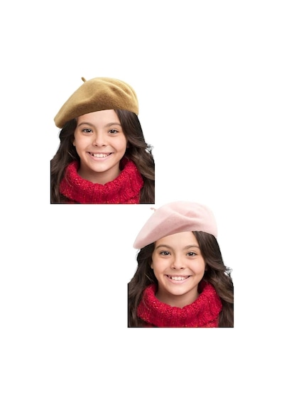 Tezzgelsin Çocuk 2'li Fransız Ressam Keçe Bere Vizon Pembe