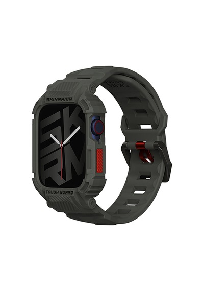 Watch 7 45mm Uyumlu 2in1 Tpu Kasa Koruyuculu Silikon Kordon Skinarma Mecha Yeşil
