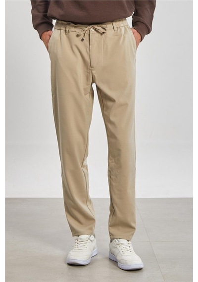 Barrels And Oıl Beli Lastikli Jogger Erkek Pantolon - Bej Bej