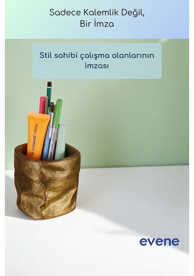 Kalemlik Masa Kalemliği Organizer Kalemlik Altın Eskitme Renk Model 80 Çok Renkli
