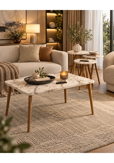 Odera Torna Efes Beyaz Mermer Desenli Orta Sehpa Ve Yuvarlak Zigon Sehpa 4'lü Set Ahşap Ayaklı İskandinav Salon Sehpası Diğer Odera Torna Efes Beyaz Mermer Desenli Orta Sehpa Ve Yuvarlak Zigon Sehpa 4'lü Set Ahşap Ayaklı İskandinav Salon Sehpası Diğer