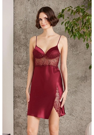 Pierre Cardin 6000 Saten Gecelik Sabahlık Pijama Takım Şort Takım 6'lı Gelin Çeyiz Seti Bordo Pierre Cardin 6000 Saten Gecelik Sabahlık Pijama Takım Şort Takım 6'lı Gelin Çeyiz Seti Bordo