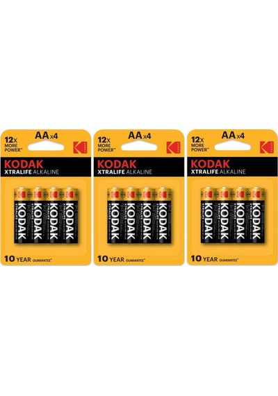 Kodak Xtralife Alkalin AA Kalem Pil 4 x 3'lü