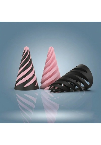 Spiral Geçmeli Koni Stres Çarkı - Masaüstü Dekoratif Obje Görsel İllüzyon - Fidget Stres Oyuncağı - Pembe