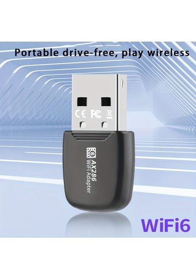 Usb 286mbps Wifi6 Kablosuz Adaptör, Masaüstü Ve Dizüstü Bilgisayarlar İçin Uygun, 2.4ghz Güçlü