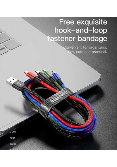 Baseus 4in1 Kablo Lightning (2)+Micro+Type-c 3.5A 1.2M