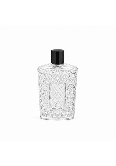 15 Adet Boş Cam Kolonya Şişe, 200 Ml, Kristal Model, Şeffaf, Gold-siyah Kapaklı