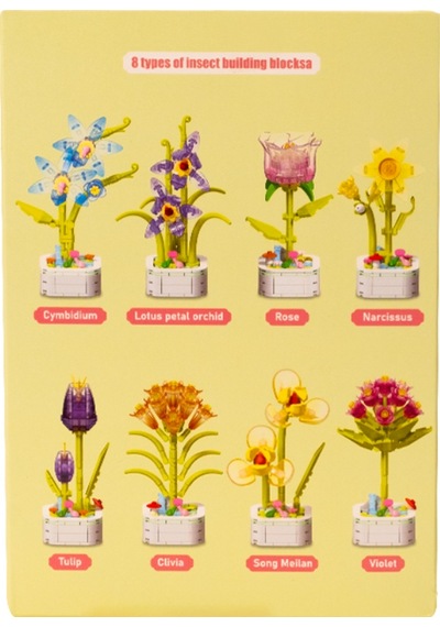 Building Block Flower 132 Parça Lila Gül