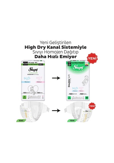 Natural Double Soft Ultra Paket Bebek Bezi 7 Numara Xxlarge 48 Adet