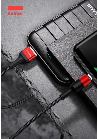 Usams 120cm 2.0a Usb To Type-c Örgü Kaplama Şarj Ve Data Kablosu