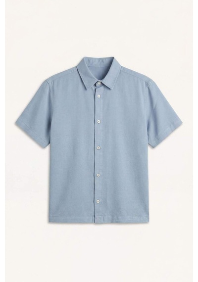 Defacto Regular Fıt Tencel Kısa Kollu Mavi Gömlek E2530ax26smbe299 Mavi-be299