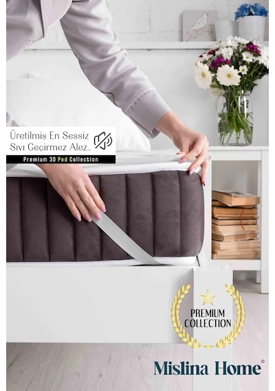 Mislina Home Premium Sıvı Geçirmez Köşe Lastikli Ped Tek - Çift Kişilik Çocuk Yatak Koruyucu Alezi Beyaz