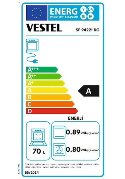 Vestel SF 94221 DG 4 Gözü Gazlı Solo Fırın