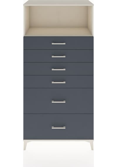 Hyperion Dolap Tek Raflı 6 Çekmeceli 88x44x182 Aytaşı-antrasit Aytaşı