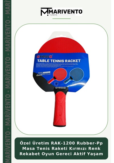 Özel Üretim Rak-1200 Rubber-pp Masa Tenis Raketi Kırmızı Renk Rekabet Oyun Gereci Aktif Yaşam