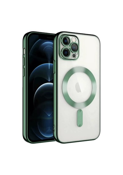 Newface Apple, Uyumlu iPhone 13 Pro Kılıf Kross Magneticsafe Kapak - Koyu Yeşil