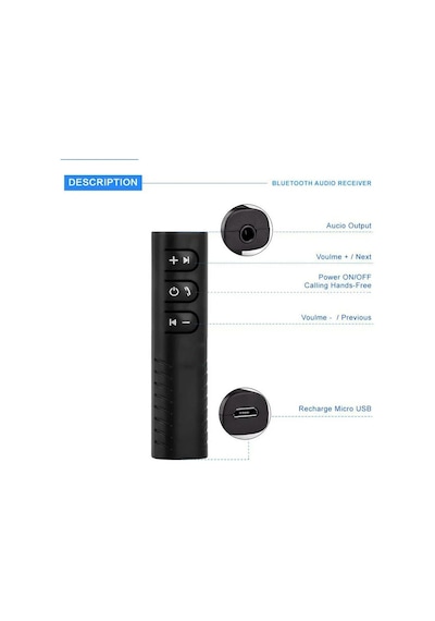 Kablosuz Aux Araç Kiti Bluetooth 5.0 Alıcı Adaptörü 3.5mm Jack