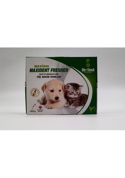 Maxisol Dişlerdeki Tartarı Ağız Kokusunu Giderici Kedi ve Köpekler İçin Damla 10 x 5 G