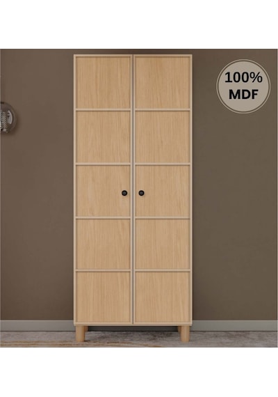 Meşe 2 Kapak Mdf Ayaklı Tasarım Gardırop Rota Meşe 2 Kapak Mdf Ayaklı Tasarım Gardırop Rota