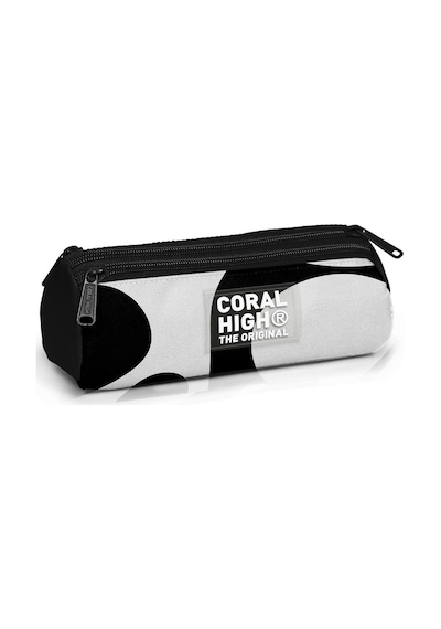 Coral High Erkek Çocuk Siyah Beyaz Desenli Üç Gözlü Okul Kalemliği Kalem Çantası Çok Renkli