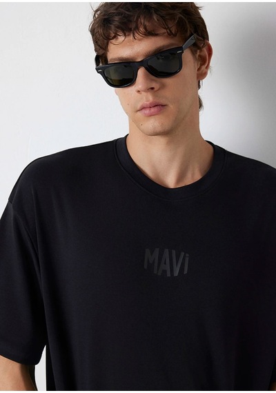 Mavi M0613581-900 Mavi Baskılı T-shirt Erkek Tişort Siyah