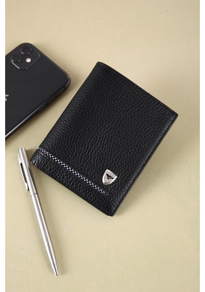 Septwolves Quality Siyah Hakiki Deri Kartlık & Erkek Cüzdan Siyah