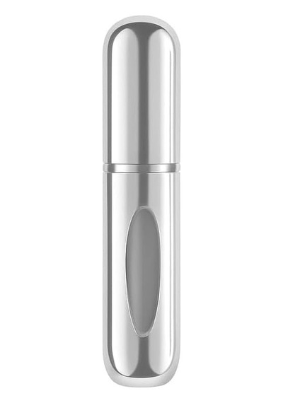 Tech 5ml Metal Taşınabilir Parfüm Şişesi, Doldurulabilir Seyahat Parfüm Atomizeri, Alüminyum Gövdeli Kolonya Dispenseri, Sızdırmaz Mini Cep Boyu Sprey Şişesi, Uçak Kabin Uyumlu Unisex Gümüş
