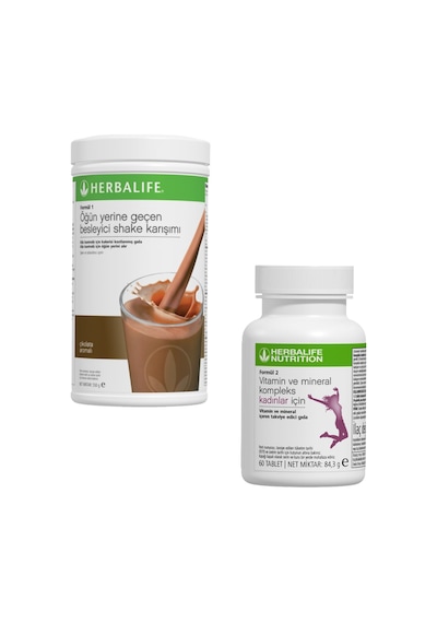 Herbalife Formül 1 Shake Çikolata + Formül 2 Vitamin Kadın 60 Tablet