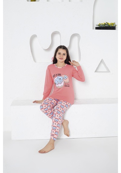 Estiva 24460 Kız Çocuk Uzun Kollu Pijama Takım SOMON