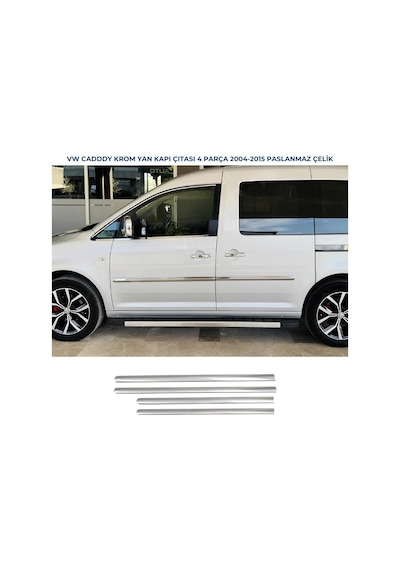 Ebal Otomotiv VW Caddy Krom Yan Kapı Çıtası 4 Parça 2004-2015 P. Çelik