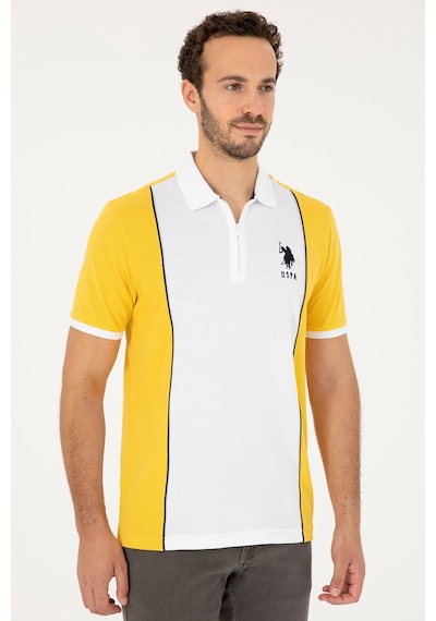 U.S. Polo Assn. Erkek Regular Fit Polo Yaka Safran Tişört 50281945-VR043